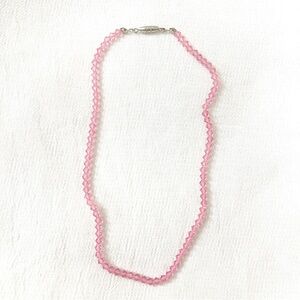 Y2K Elegant Pink Crystal Diamond Bead Beaded Choker Necklace With Silver Clasp